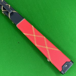 Cuephoria 3/4 Length Twin Lane Deluxe Patch Cue Case Red & Black