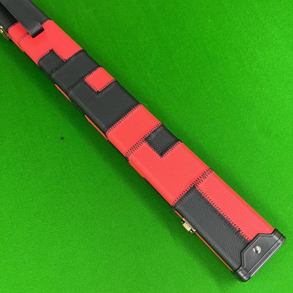 Cuephoria 3/4 Length Twin Lane Deluxe Patch Cue Case Red & Black